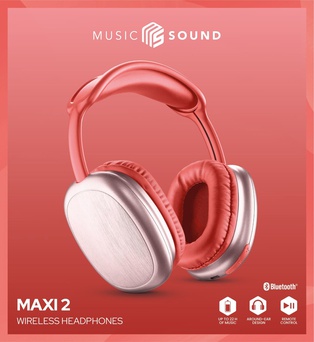 Music Sound Wireless Headphones Maxi 2 Red 