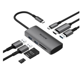 Rixus RXHU10 USB-C To HDMI Adaptor With Docking Station