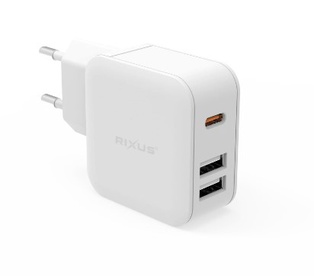 Adaptive Fast Charger 2xUSB 1xUSB-C 20W white